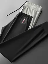 夏季用ファッションカラーコンビネーションのアイスシルク抗しわ速乾メンズジョガーパンツ