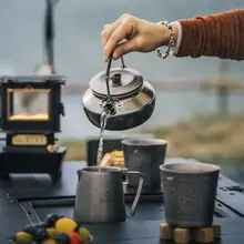 アウトドア用ミニステンレス製ケトル【携帯用・コーヒー・お茶用】