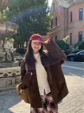 レトロデザインのイタリア製本革ジャケット【カラーコンビ・翻った襟】
