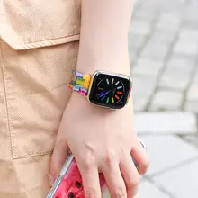 FUNNYRICH カラフルなレインボーApple Watchバンド【iWatch S9 対応・8/SE/Ultra用】