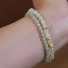 シンプルで洗練されたデザイン！和田玉と純銀のブレスレット【レトロスタイル】