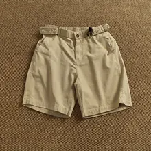 調整可能なウエストデザインの夏用コットンカジュアルショートパンツ【五分丈・スタイル】（セットアップ対応）
