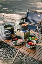 Naturehike 調理器具 ポータブルキャンプ用鍋 野営用お湯沸かしセット フライパン