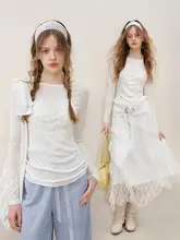 薄透け感のあるライサール製 長袖カーディガン【鈴蘭プリント・フィット】