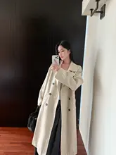 風合いのあるPUレザー防風コート【ゆったりフィット・女性用・冬用】