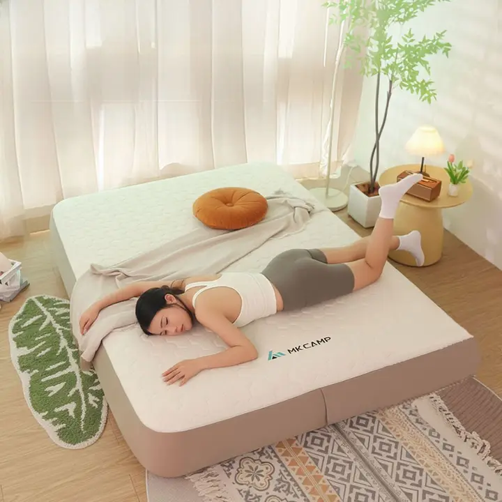 アウトドア用TPU素材の強力サポートエアマットレス【2~3人用・キャンプ・空気注入型】