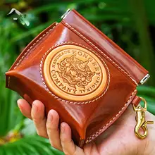貔貅デザインの手作り小物入れ【牛皮・ウォールナット・金剛菩提手串用】