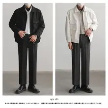 秋冬用 メンズ ワッフルジャケット【ルーズフィット・翻領・おしゃれ工装スタイル】