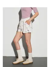 ショートパンツ レディース 花柄 フェミニン ルーズ ゴムウエスト ドローストリング スポーツカジュアル 着回し 夏季 「AIRHOOD」