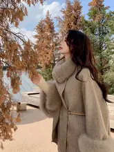 高品質のウールカシミヤケープコート【フード付き・秋冬用・ウエストマーク】