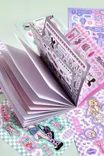 20枚セットの可愛いエレクトロニックガールズ原創キャラクター手帳ステッカー【Y2Kデザイン・手帳用】