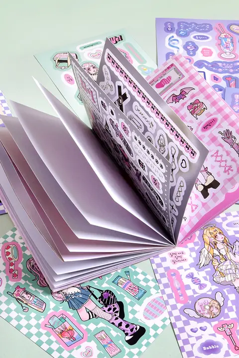 20枚セットの可愛いエレクトロニックガールズ原創キャラクター手帳ステッカー【Y2Kデザイン・手帳用】
