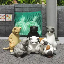 凶悪な表情の猫フィギュア【かわいい置物・つむぎ座りポーズ】