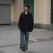 春秋用 長袖シャツ【プレーンデザイン・ゆったりシルエット・学生向け】