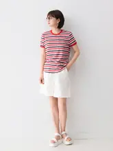 快適な履き心地！ウエストゴムのコットンAラインショートパンツ【したカジュアルスタイル・シンプ ルデザイン】