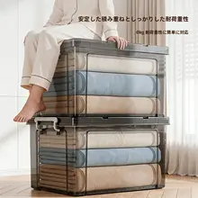 大容量の透明収納ボックス【衣類・おもちゃ・本の整理用・蓋付き】