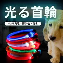 光る首輪 犬 夜間散歩 USB充電 発光