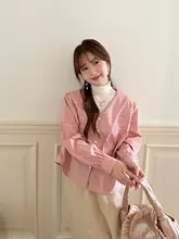 ReallyWhy レースプリーツVネックシャツ【海塩ブルー・ダスティピンク】