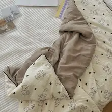 極上の柔らかさ！ダブルレイヤー大豆繊維秋冬用掛け布団【水洗い可能・オフィスや家庭用】