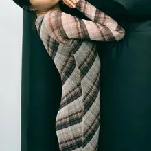 春の新作 格子模様のシルクネットワンピース【スタイリッシュ・スリムフィット】（セットアップ対応）