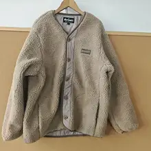 秋冬用 羊羔毛オープンカーディガン【シンプル・フィット・短丈】