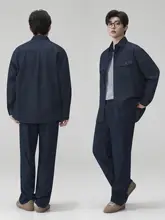 水洗デニム二色使いジャケットとパンツ【春夏向け・トレンド・薄手】（セットアップ対応）
