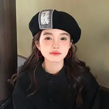 秋冬用 ヒップホップ風 ベレー帽【復古デザイン・女性用・小顔効果】