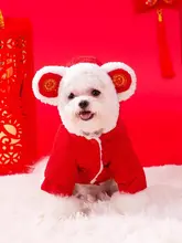 愛犬用コットン製秋冬服【テディベア風・厚手・保温性抜群】