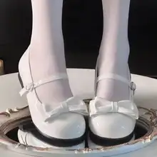 可愛いリボンデザインのラウンドトゥロリータシューズ