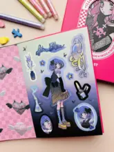 おしゃれな少女イラストのステッカー集【DIY装飾用・インスタ風・手帳用】（セットアップ対応）