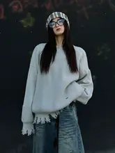 NOTINNYC メンズ・レディースニットセーター【秋冬用・デザイン性のあるダメージ加工】