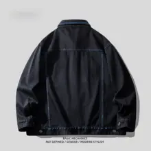 ジャケット メンズ アメカジ ヴィンテージ ワーク ウォッシュデニム グラフィティ ステッチ 上品 春 秋