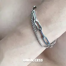 ダブルレイヤー メンズブレスレット【高級感・カジュアル・ユニセックス】