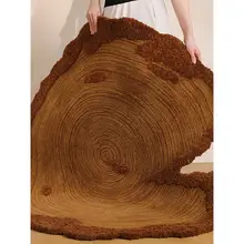 手工製ラウンドウールカーペット【高級感・リビング用・アート作品】