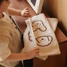 純綿製 柔らかい手描きの犬デザイン フェイスタオル【赤ちゃん用・吸水性・肌に優しい】