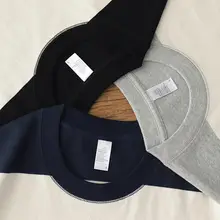 260G重厚ストライプ半袖Tシャツ【メンズ・カラーブロック・コットン・ラウンドネック・ゆったりフィット】