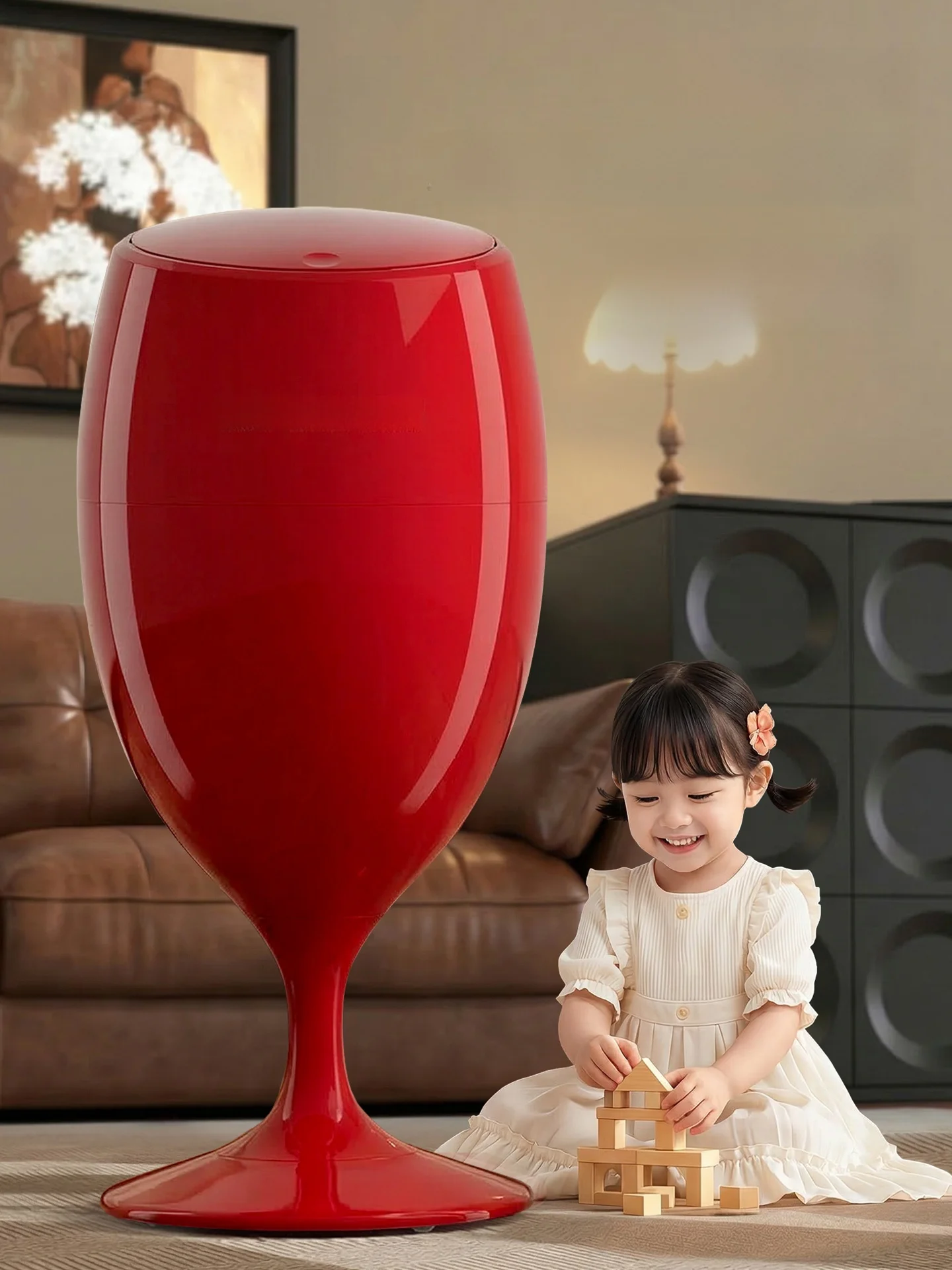 密閉ゴミ箱 Jeko＆Jeko キャップ付き酒杯形 20L：高級感と移動性を兼ね備えた家庭用収納ソリューション