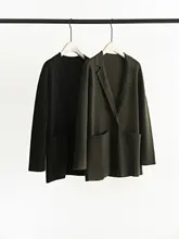 笑涵阁 ウールニットジャケット【洗濯機対応��・スーツスタイル・シルエット効果】