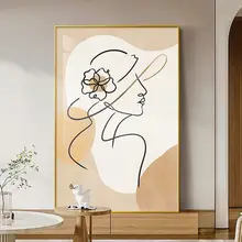 ログクリーム風 リビングソファ 背景壁装飾絵画