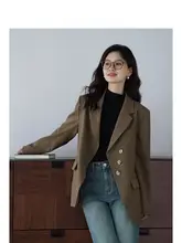 レトロデザインの女性用ジャケット【クールな雰囲気・ゆったりフィット】（セットアップ対応）