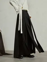 SUNYVONNE マルチウェアハイウエストワイドパンツ【多段デザイン・フィット・黒】