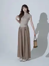 感あふれる夏用トップスとドレープワイドパンツ【女性用・サマーコーデ・スタイルアップ】（セットアップ対応）