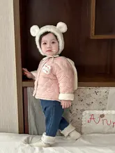 女の子用 フワフワのウサギデザイン 冬用コットンアウター【あったか保温・韓国風】