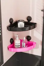 三角形壁掛けトイレ収納ラック【穴あけ不要・バスルーム用・コーナーデザイン】