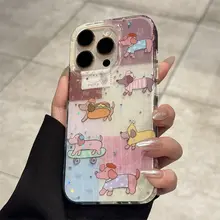 senbo iPhone用 星形ダックスフントデザイン保護ケース【全包防摔・シリコン素材・可愛い】