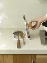 キッチン用鍋蓋スタンド【多機能・スプーンやヘラも収納可・テーブル上用】