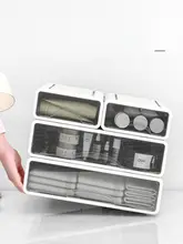 防塵性の厚手デスク収納ボックス【A4用紙・文房具・収納引き出し付き・リモコン置き】