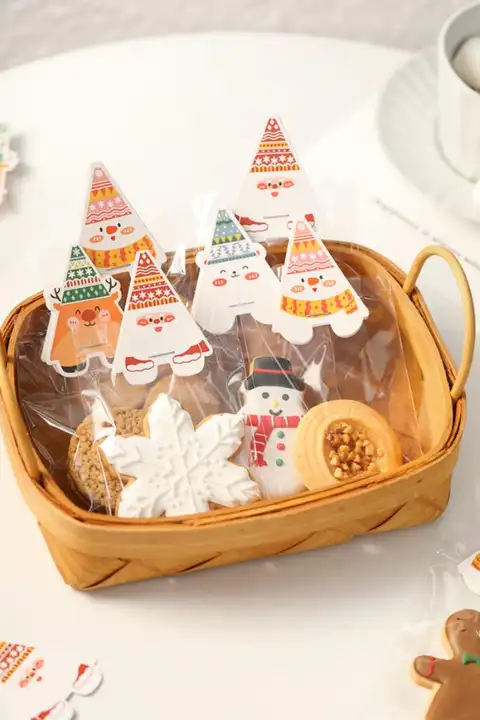 クリスマスお菓子袋【雪の結晶デザイン・クッキー用・マドレーヌ袋】
