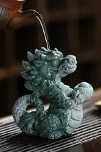 青砂石製 神龍茶宠置物【可愛いデスクトップ装飾・風水アイテム】