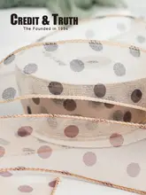 レトロドットメッシュリボン【幅広でDIY用・ファッションヘアアクセサリー】
